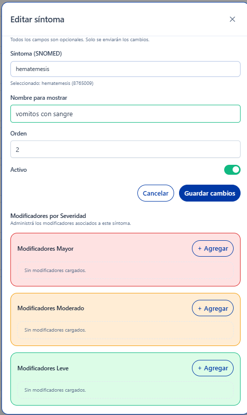 Editar modificadores