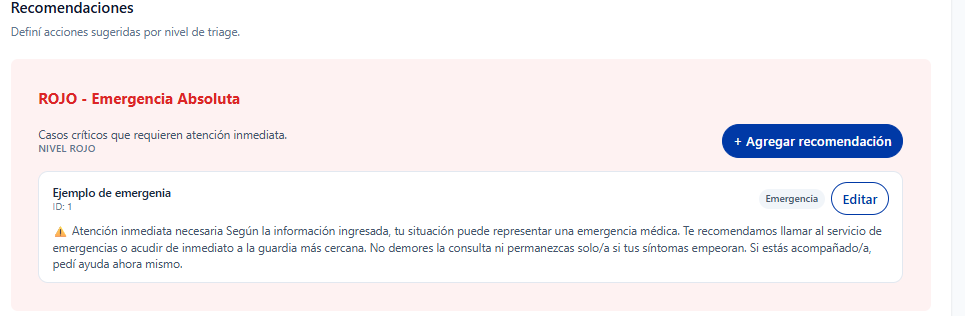 Panel recomendaciones