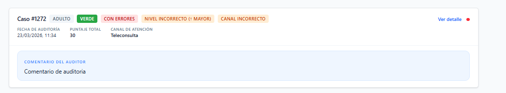 Auditoría — Historial individual